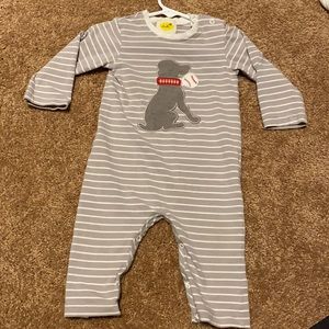 Puppy baseball striped bodysuit size 9 months